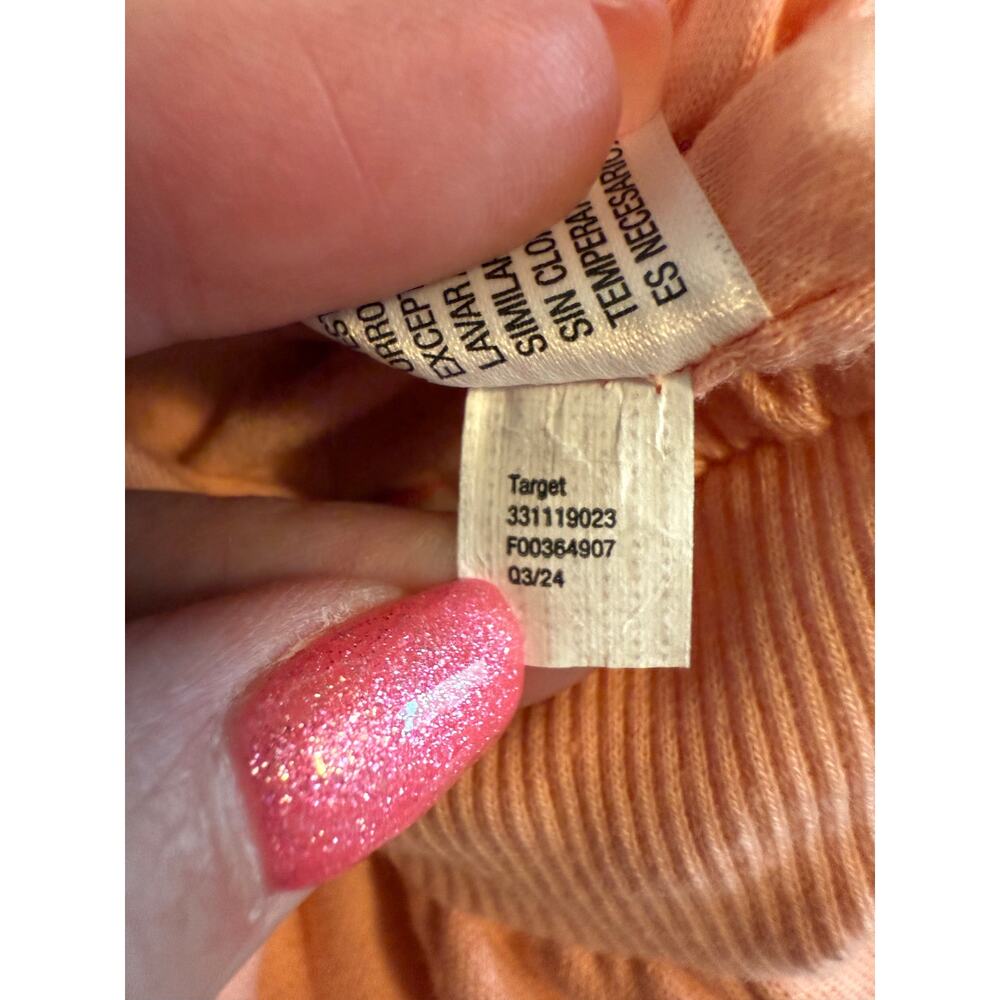 Wild Fable NWOT Cropped Bubble Hem Cozy Sweatshirt‎ Women's M Peach Athleisure - Picture 8 of 12